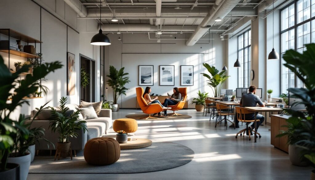 espacio de coworking con diseno nordico y luz natural abundante